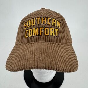 H3 Headwear Southern Comfort Brown Embroidered Corduroy Strapback Hat Cap - NWT